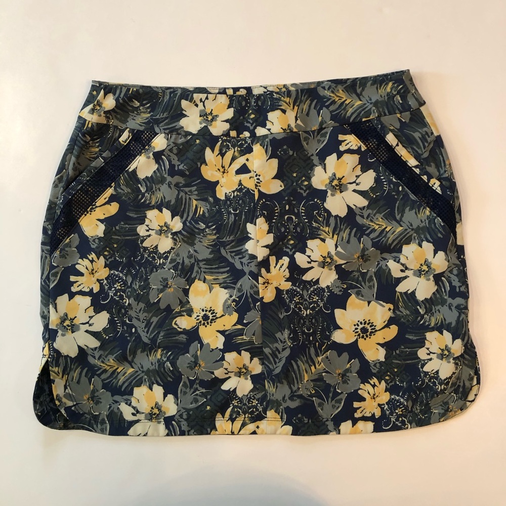 Floral Print Navy and Yellow Women’s Skirt